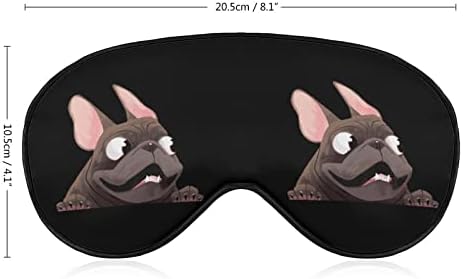 French Bulldog Funny Sleep Eye Máscara macia cobertura ocular com olho noturno ajustável Elhes noturnas