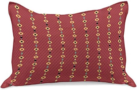 Ambesonne Cultural Kilt Quilt Cobro de travesseira, círculos abstratos formas com contas folclóricas