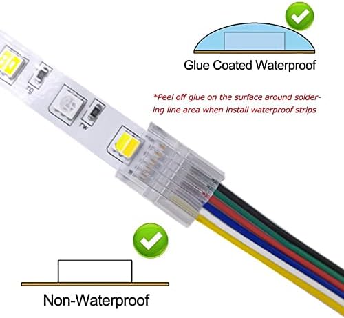 Conector de LED de 6 pinos de 12 mm de largura de faixa sem soldas sem soldas para conectar conectores