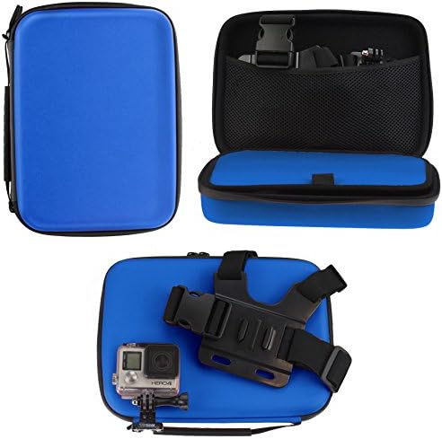 Navitech Blue Heavy Duty Rugged Case/capa compatível com a câmera de ação YI 88001 16MP