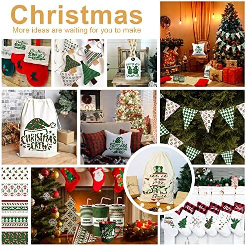 Christmas Infusible Transfer Ink Sheets 4,5 x12 Wowocut Elk Plaid Bell Sublimation Paper para camisetas