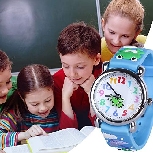Relógio à prova d'água infantil, os fofos relógios infantis de desenhos animados com números e indicadores