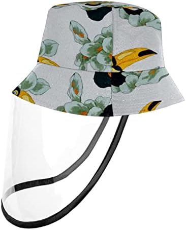 Chapéu de proteção adulto com escudo facial, chapéu de pescador anti -sun tap, paz flamingo tropical