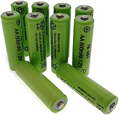QCZJ Ni-MH TG1000-AA Baterias recarregáveis, tipo AA, 600 mAh 1,2 V, para lâmpadas solares, desenhe