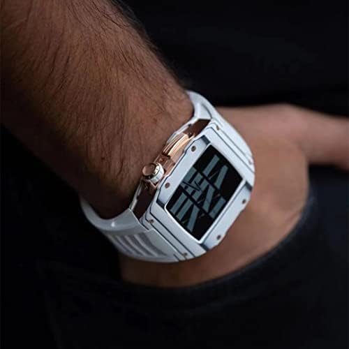 Kit mod de estilo esportivo de fibra de carbono CZKE para Apple Watch Series 8 45mm Correia leve para Iwatch 7