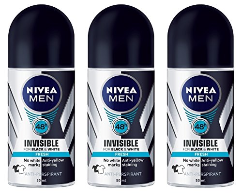 Nivea Invisible for Black & White Fresh Scent Men's Roll em desodorante anti-perspirante
