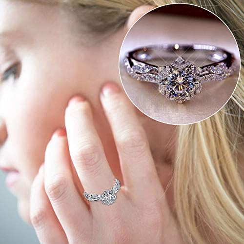 2023 Novo belo casamento de diamante de diamante vintage anel de noivado da feminina rings de prata