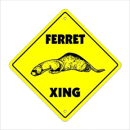 Ferret Crossing Sign Zone Xing | Interno/externo | Animais de plástico de 20 altos animais mamífero infantil