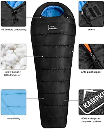Sacos de dormir para adultos - bolsa de dormir leve para acampar, mochila e caminhada -3 Temporada
