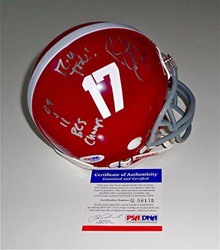 Brad Smelley assinou roll maré! 09+11 campeões Alabama 17 Mini capacete PSA Q56105 - Mini capacetes autografados