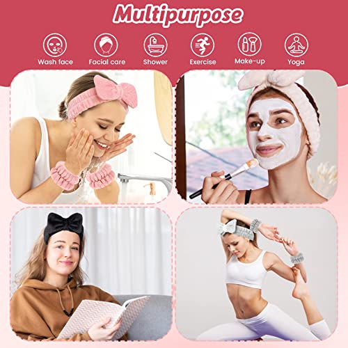MJYPHDM Bandas de cabeça e pulseira definida para lavar o rosto Microfiber Feminino Bandas de punho