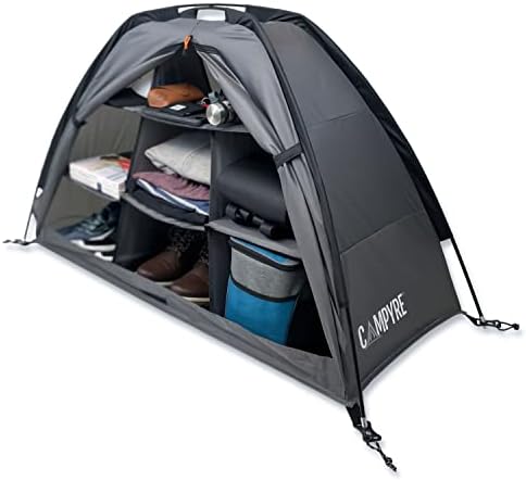 Campyre - Organizador de Campo de tendas e RV com aba com zíper, armazenamento de 9 prateleiras.