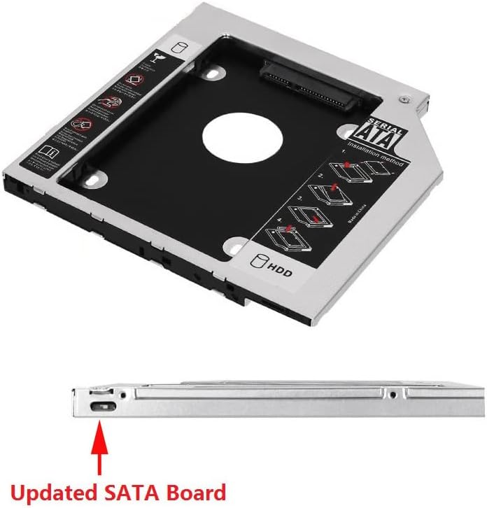 Universal 9,5mm SATA 2º disco rígido HD SSD Optical Bay Caddy Frame Bandey para Dell Inspiron 14 3437 7447 17