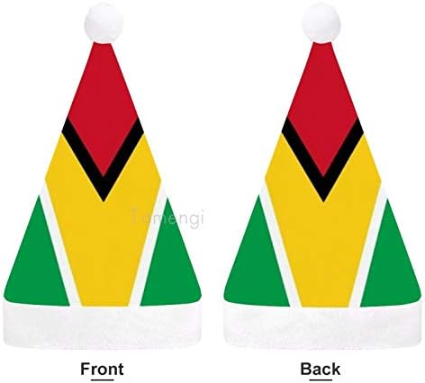 Chapéu de Papai Noel de Natal, bandeira da Guiana Capéu de férias de Natal para adultos, Unisex Comfort