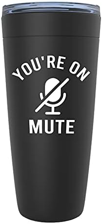 Sarcastic Viking Tumbler 20oz Black - Você está no MUTE - Funny Zoom Work From Home Online Learning Chamada