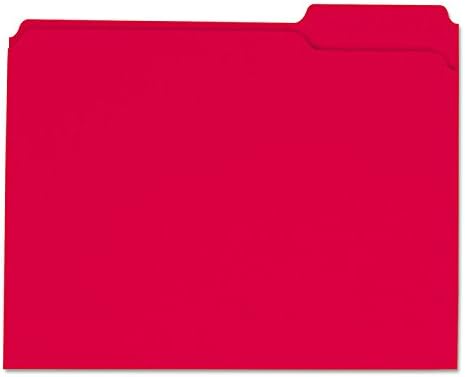 Pastas de arquivo coloridas universais 16163, 1/3 de corte variado, guia superior com dois ply, letra, vermelho,