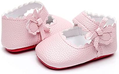 Hongteya Baby Girls Ballet Dress Shoes - Mary Jane Sofle Sole Sidebow Toddler Mocassins