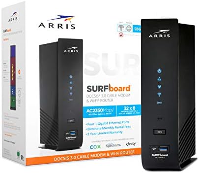 Arris Surfboard SBG7600AC2 DOCSIS 3.0 Modem de cabo e roteador Wi-Fi de banda dupla AC2350, aprovada