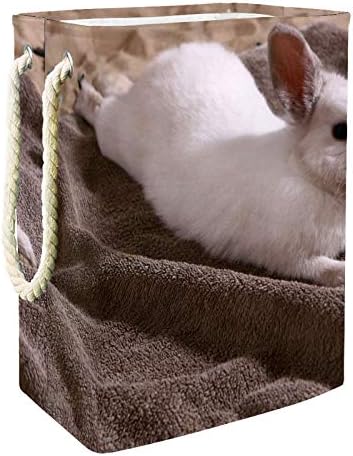 Mapolo Lavanderia cesto White Rabbit Cesto de armazenamento de lavanderia dobrável com alças suportes