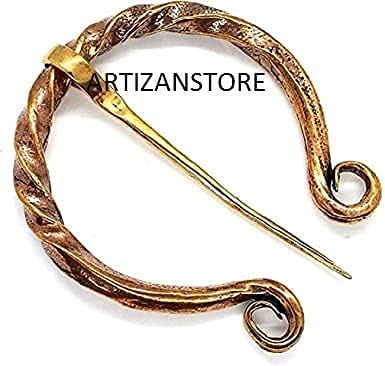 Fibula de bronze pesada Celtic Viking Pin Ring Open Ring Broche