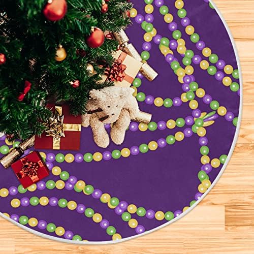 Mardi Gras Beads Salia de árvore de Natal 48 polegadas decoração para casa para saia de árvore de Natal para