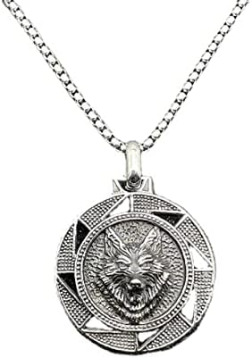 Mayiahey Wolf Pingente, colar de lobo para homens, jóias de lobo nórdico Viking Wolf, colar de lobo de lobo celta