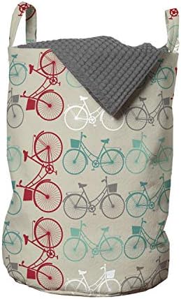 Bolsa de lavanderia vintage de Ambesonne, bicicletas de bicicleta antiquadas de bicicleta nastálgicas