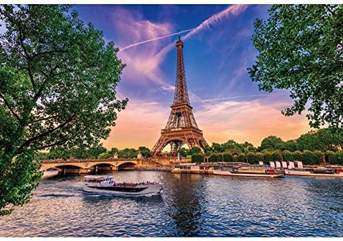 Dorcev 15x10ft The Eiffel Tower Backdrop Paris Cityscape The Sunshine Bridge Bridge Lake ao ar livre