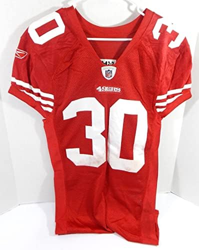 2009 San Francisco 49ers 30 Jogo emitido Red Jersey 42 DP37172 - Jerseys de jogo NFL não assinado usados