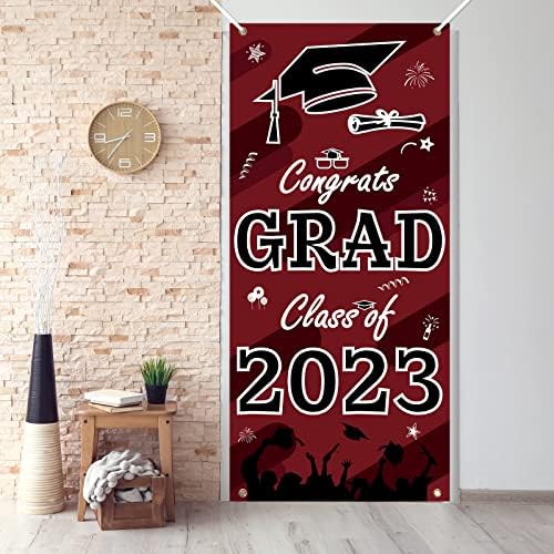 2023 Decorações de graduação, turma de 2023 Banner de graduação Plina de varanda para suprimentos