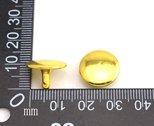 Wuuycoky Golden Double Cap Ceather rebites tubulares de metal tampa 9mm e pacote de 8 mm de 60 conjuntos