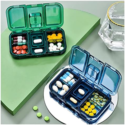 Organizador de comprimidos portáteis MEPed com cortador de comprimidos, 4 compartimentos coloridos de caixa de comprimidos