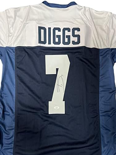 Trevon Diggs Dallas Cowboys assinou o Autograph Custom Jersey Dia de Ação de Graças JSA Testemunhou certificado