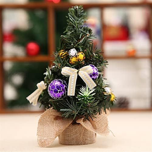 Aetyh 3pcs mini árvores de Natal, mini árvores de Natal de 8 polegadas com ornamentos, enfeites de Natal dourados