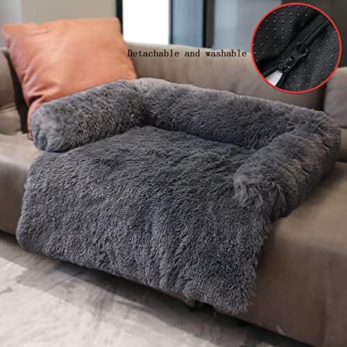 Almofada de cama de cachorro calmante sjvmnzl para sofá, cama de cachorro confortável para protetor de sofá Protetor