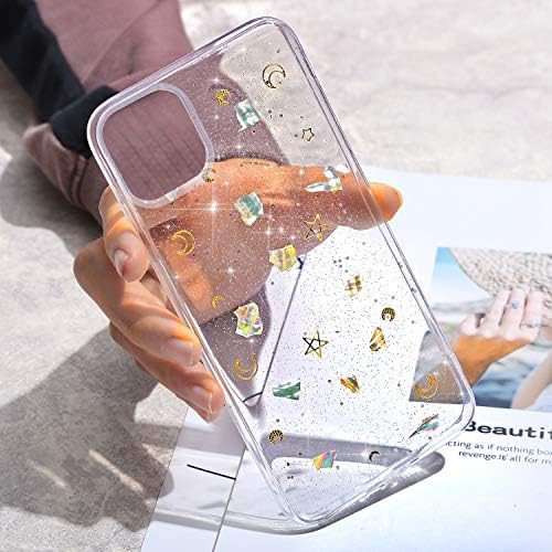 Ikasefu compatível com iphone 11 pro máximo de 6,5 polegadas de 6,5 polegadas transparente bling glitter