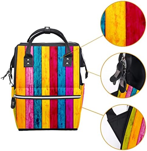 Mochila de viagem Guerotkr, bolsas de fraldas, bolsa de fraldas da mochila, tábuas de madeira coloridas