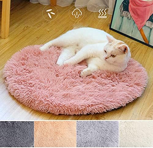 Cama de gato de animais de estimação cobertor para cão gato constante cama quente e quente redonda colorida 40cm