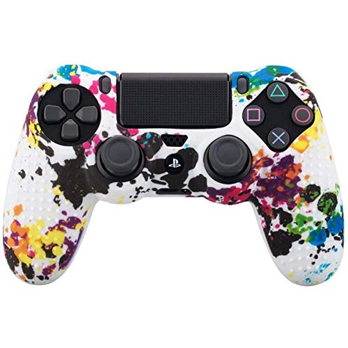 Metermall Game Controller Camouflage Case Graffiti Dots cravejados de silicone Gel Gel Skin para Sony PS4