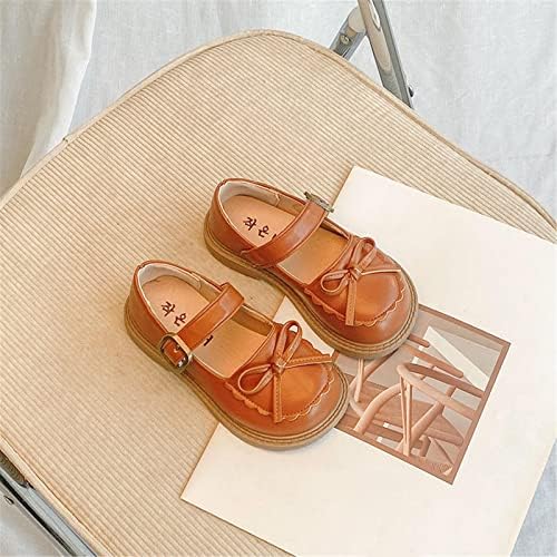 Design de couro para meninas de couro de dedo redondo macio de pé de princesa sapatos planos saltos altos