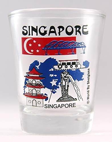 Cingapura Landmarks Collage Shot Glass
