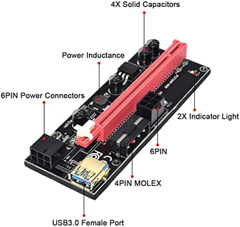 Weyes mais recente 6pcs ver009 USB 3.0 PCI-E RISER 009S Express 1x 4x 8x 16x Card Sata 15pin a 6