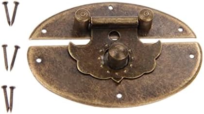 Ganfanren 1set cadeado/chave/borla+ caixa oval trava hasp caractere chinês abençoe padrão de bronze