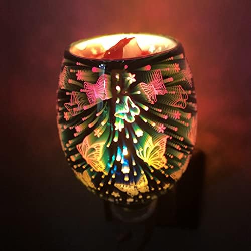 Nova lâmpada de aromaterapia colorida em 3D Lâmpada de cera Derretimento de cera Butterfly Plug-in Lâmpada
