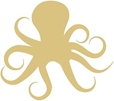 Octopus recorda a madeira inacabada Decoração náutica de praia Cabine de porta de praia MDF Estilo