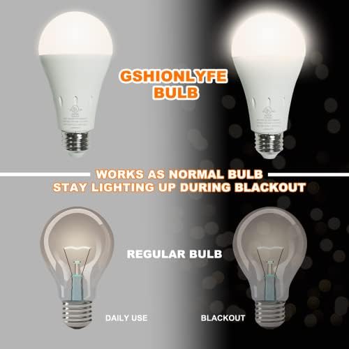 Lâmpadas recarregáveis ​​de Gshionlyfe, 2 lâmpadas de lâmpada de emergência de 2 50% iluminam as lâmpadas