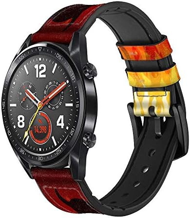 CA0689 Devil Fire Burn Leather Smart Watch Band Strap for Wristwatch Smartwatch Smart Watch Tamanho