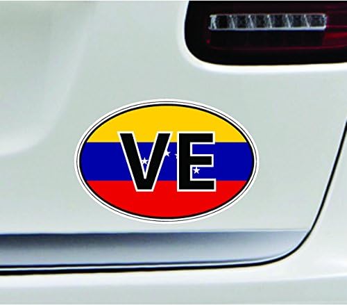 Oval país inicial com bandeira Venezuela 3x5 polegadas America Estados Unidos adesivos coloridos Decalque estadual