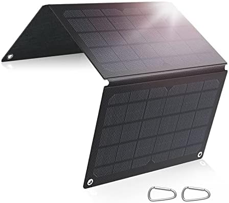 Carregador de painel solar de 21W, painel solar dobrável e portátil com 2 porta USB, carregador de painel