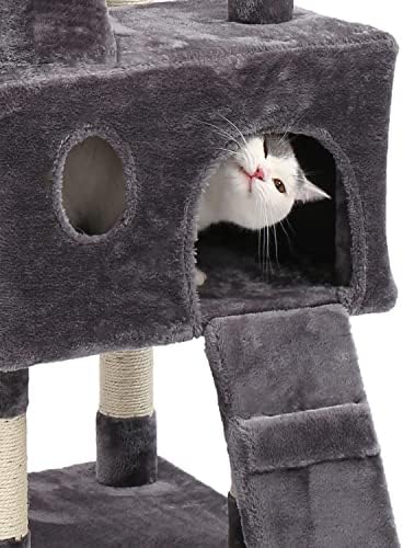 Wyfdp Multi-Level Cat Tree Play House Centro de Atividade Tower Tower Hammock Furniture Scratch Post para